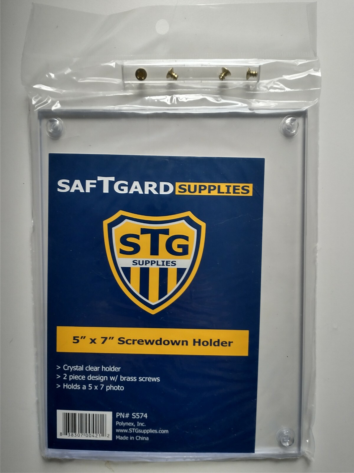 SafTgard 1/4″ Thick 5×7 4 screw Screwdown Card Protector New NIP
