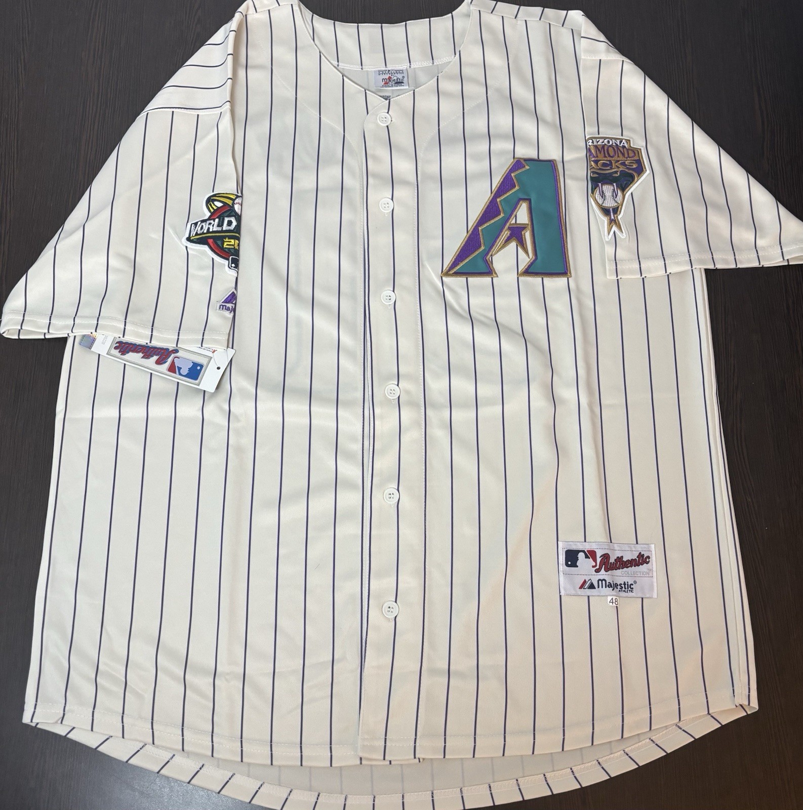 SALE Retro Randy Johnson 2001 Arizona Diamondbacks Men’s World Series Jersey