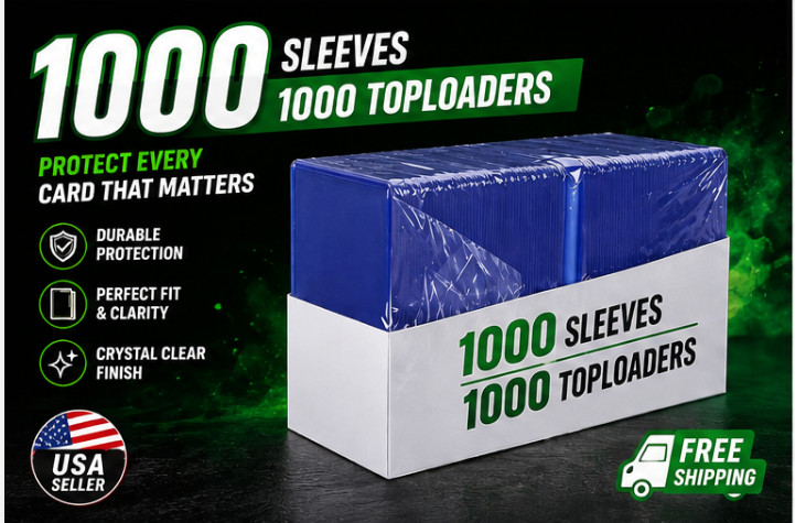 100/200/500/1000/2000CT 3″x4″ toploaders w/ sleeves Fits Pokemon, Magic, Sports