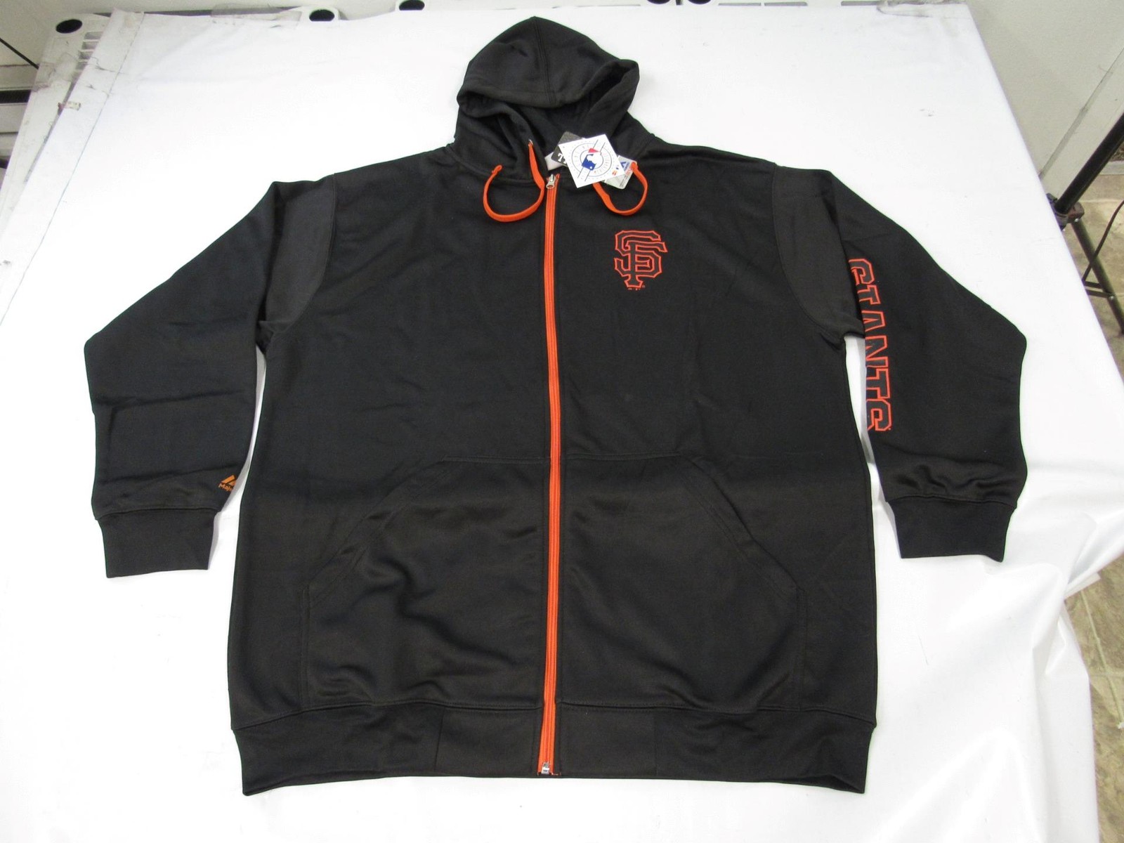New San Francisco Giants Mens Sizes 2XL-3XL-6XL Majestic Full Zip Jacket Hoodie