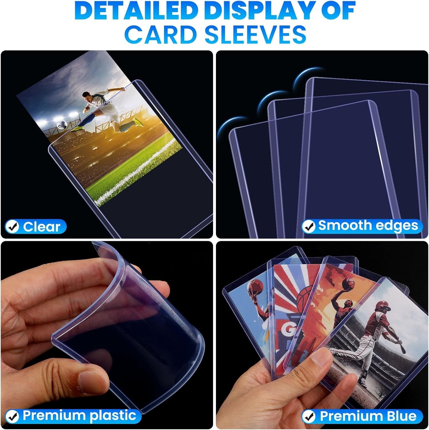 200 Trading Card Sleeves & Holders – 100 Hard 3″x4″ Toploaders + 100 Soft Penny.