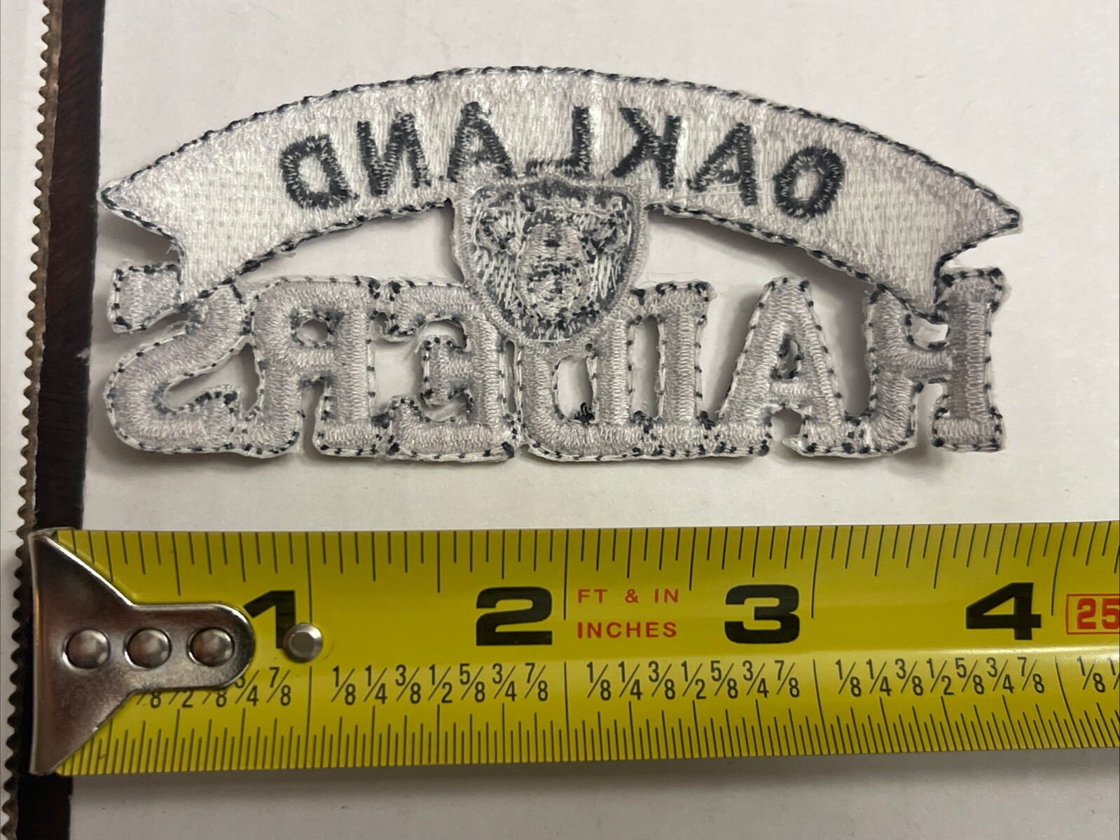 Oakland Raiders Patch 4″ x 1-3/4” Embroidered Iron On – Vintage