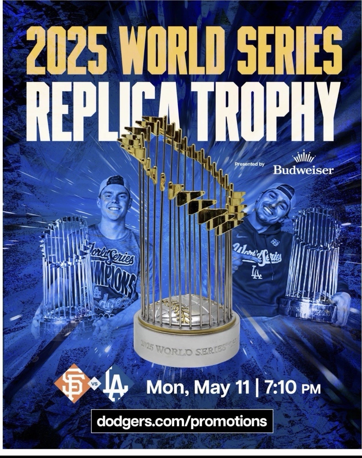 L.A. Dodgers 2025 World Series Championship Replica Trophy IN HAND – 05/11/26