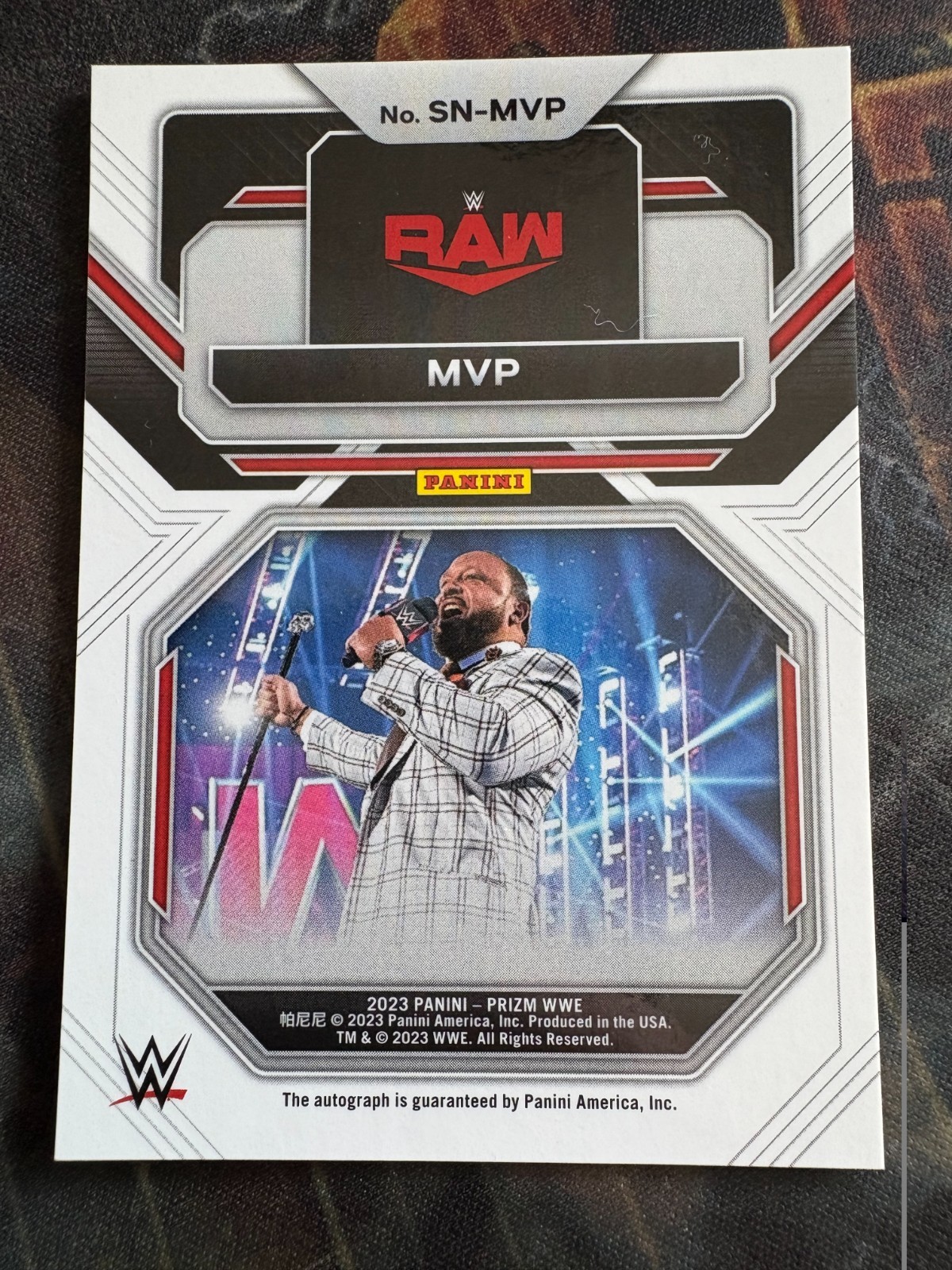 2023 PANINI PRIZM WWE MVP AUTO SENSATIONAL SIGNATURES #SN-MVP