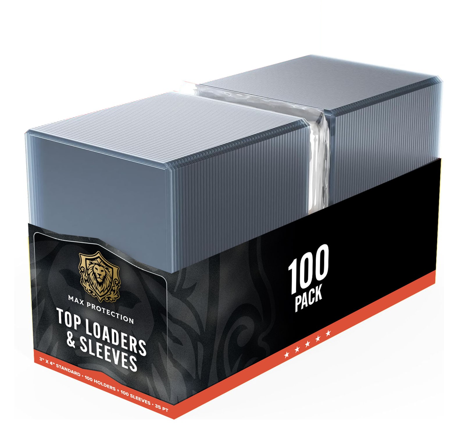1 Case 1000 Ultra Max Pro 3 x 4 Toploaders Holders & 1,000 Card Soft Sleeves