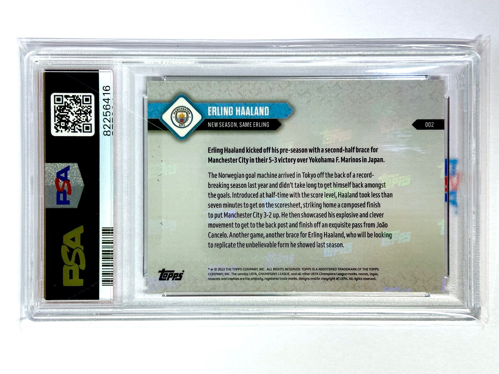 2023-24 Topps Now ERLING HAALAND #2 Manchester City – PURPLE 84/99 – PSA-10
