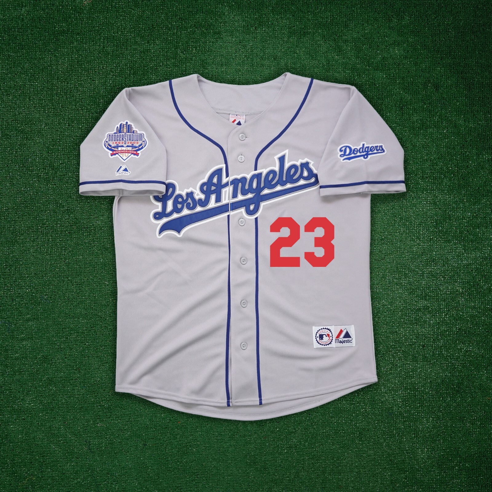 Eric Karros 2002 Los Angeles Dodgers 40th Anniv. Men’s Grey Road Jersey