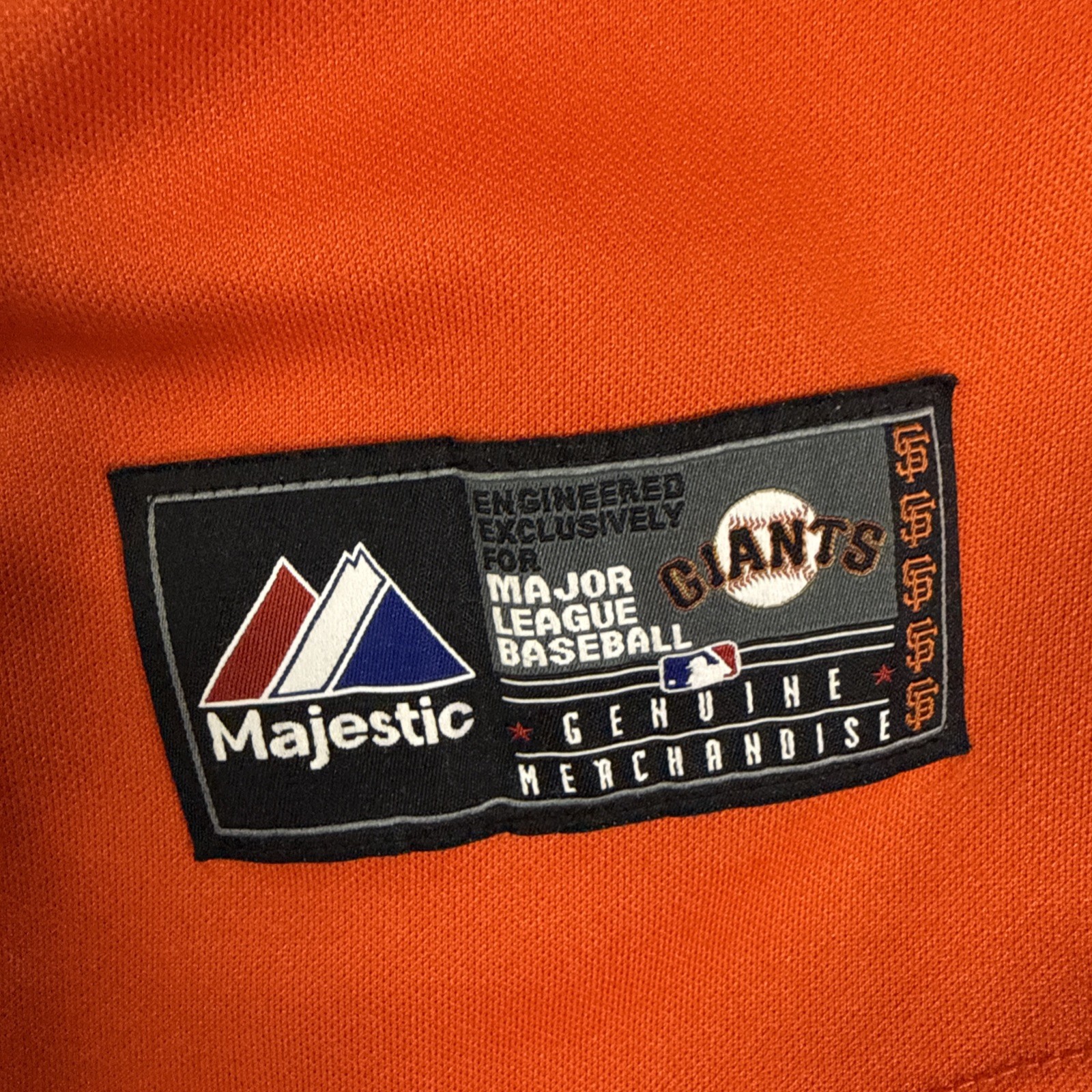Majestic San Francisco Giants Buster Posey MLB Jersey Orange Mens Small