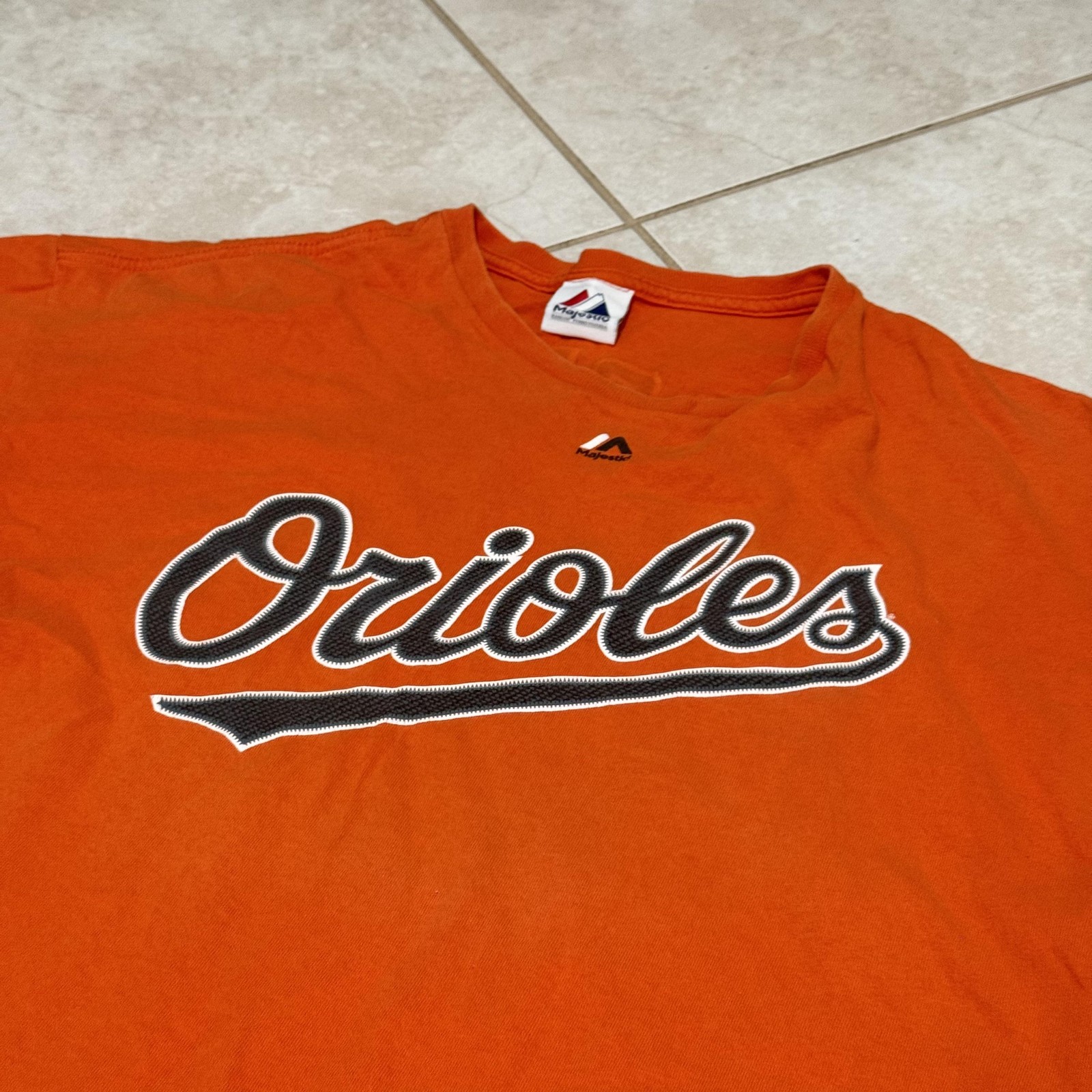 Baltimore Orioles Shirt Mens Orange MLB Baseball Machado 13 Player Script Tee