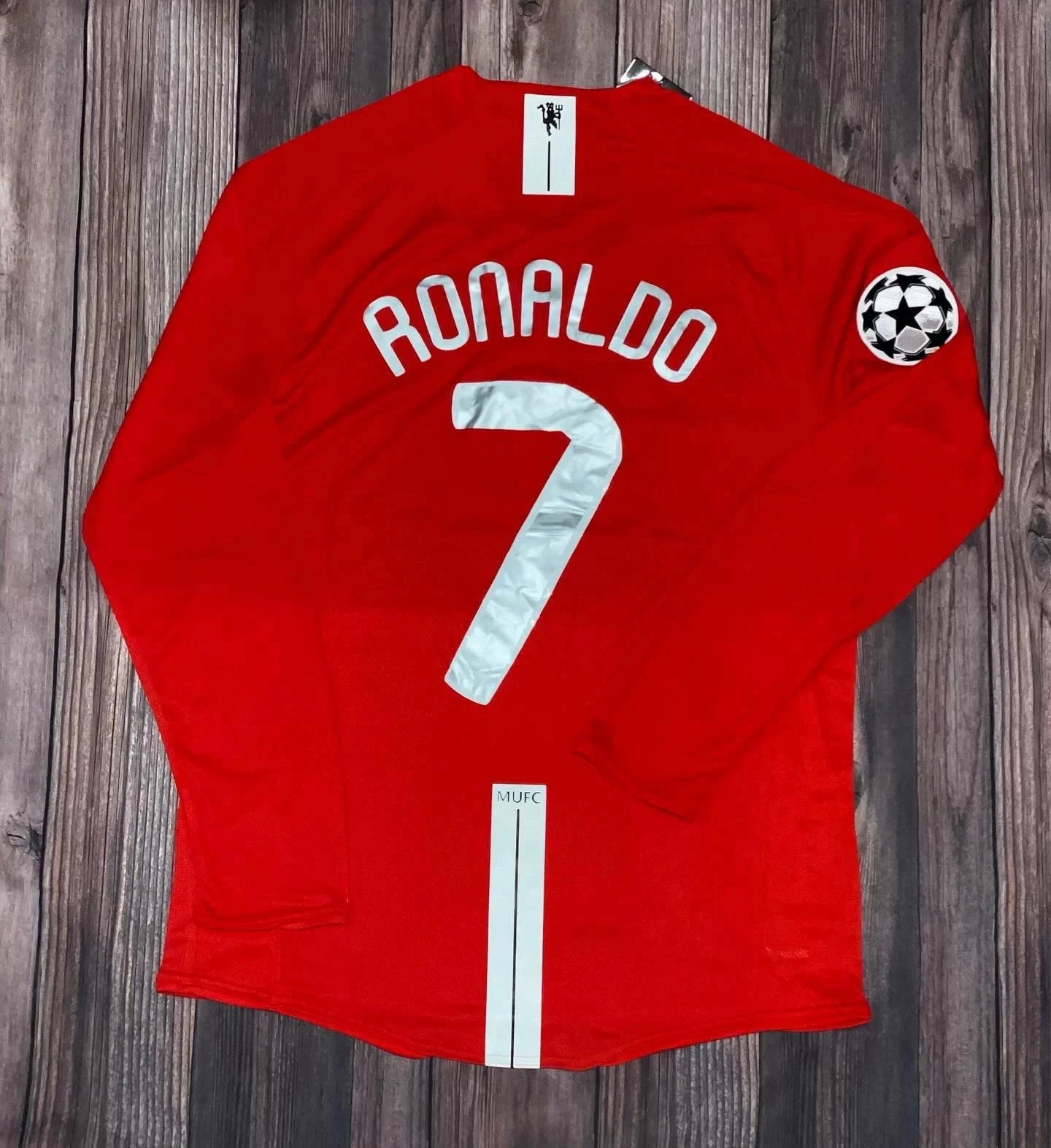 Cristiano Ronaldo 7 2008 UCL Final Manchester United Nike Long Sleeve Jersey