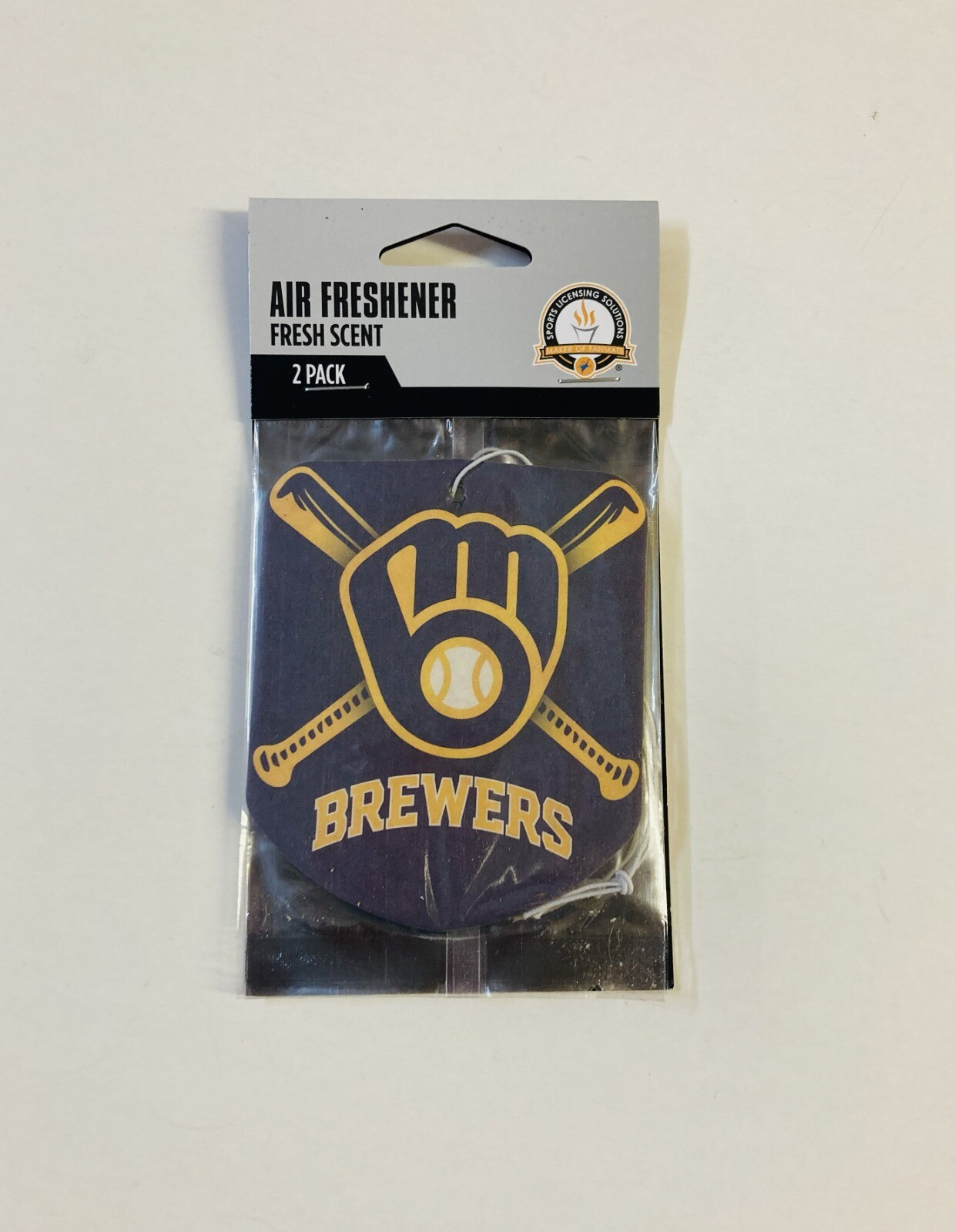 Milwaukee Brewers Air Freshener Fresh Scent 2 Pack Car Truck NEW! 3×3 Inches
