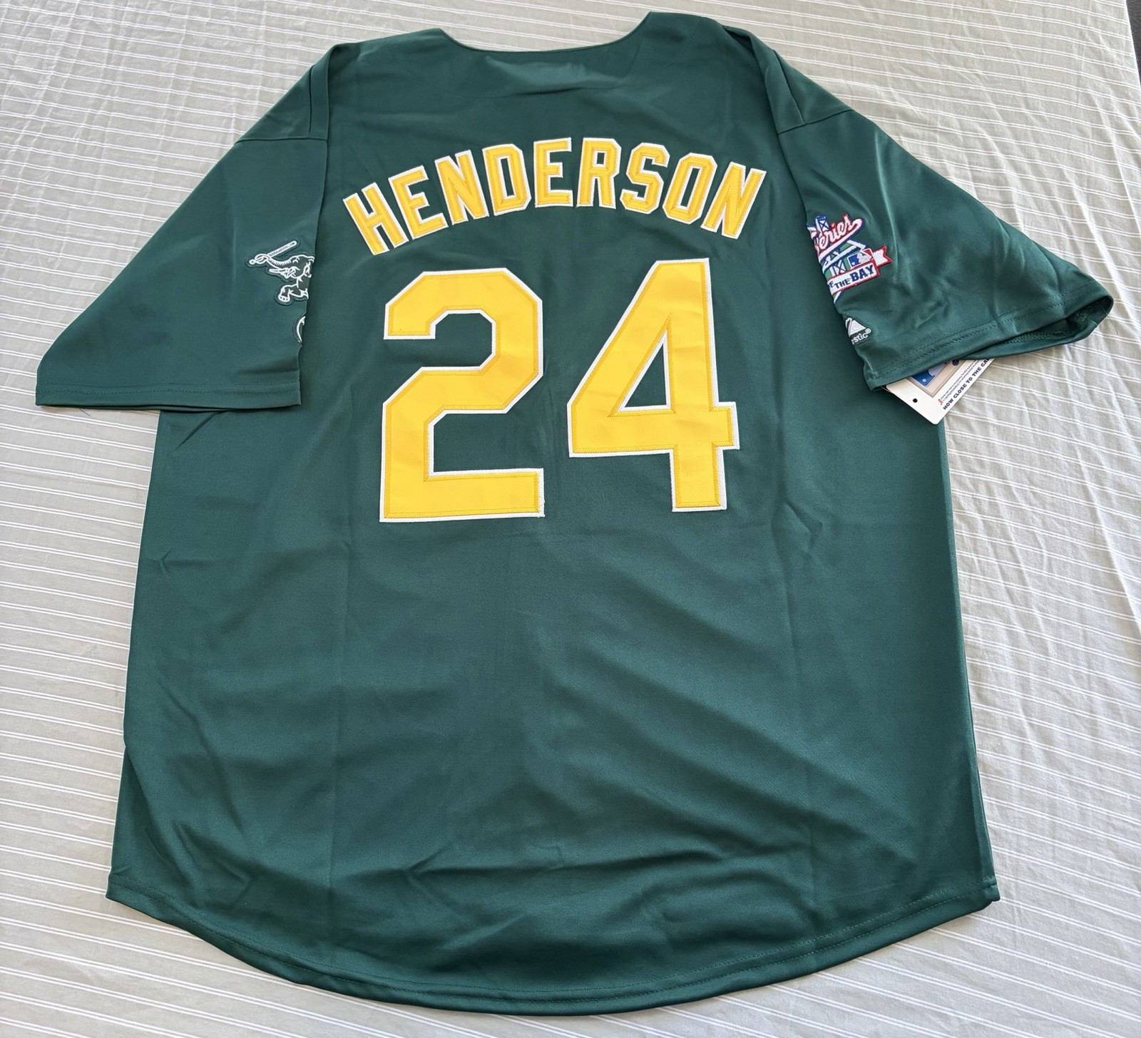 Rickey Henderson Oakland Athletics 1989 World Series Green Men’s Jersey
