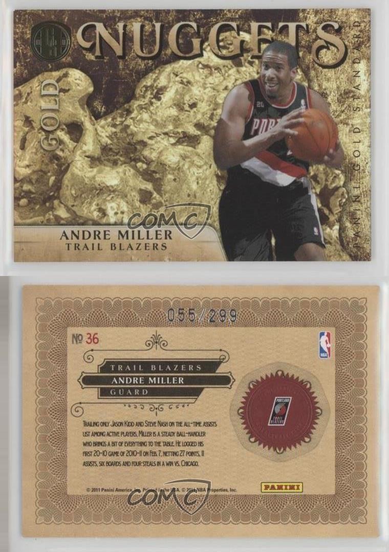2010-11 Panini Gold Standard Gold Nuggets 55/299 Andre Miller #36 1×9