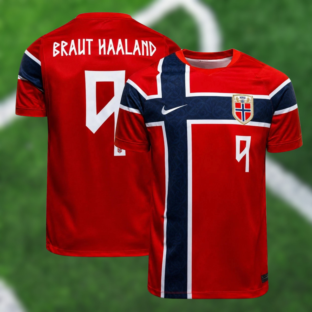 [Viking Warrior] Norway 2026 WC Home 3D Soccer Jersey #9 Haaland Football Shirt