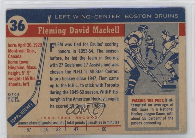 1954-55 Topps Fleming MacKell #36 0q4x