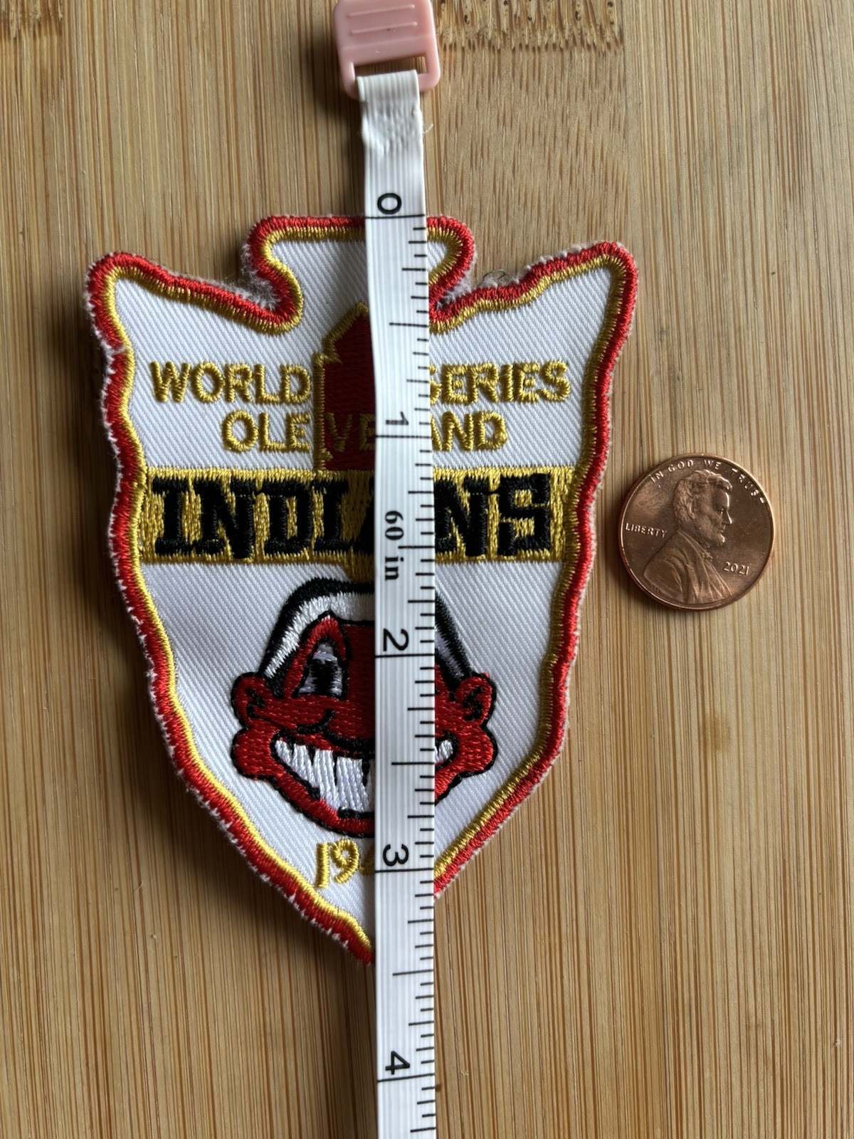 New 1948 Cleveland Indians World Series Patch 3.50 in. Official Sew On Iron Rare