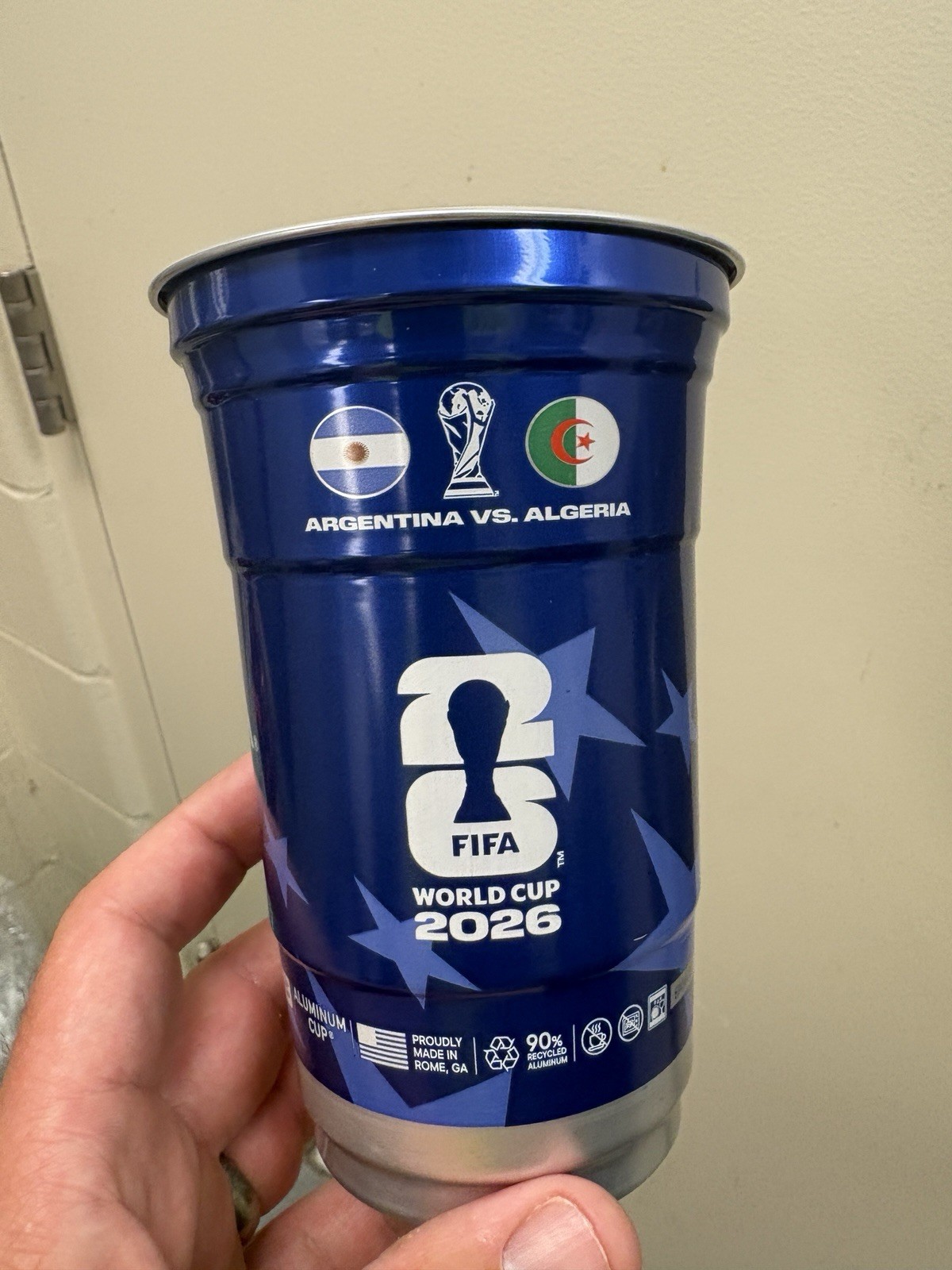 FIFA World Cup 2026 Aluminum Souvenir Cup – Argentina vs Algeria Messi Hattrick