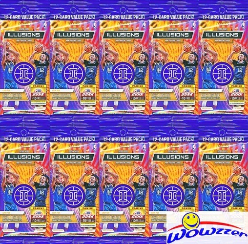 (10) 2020/21 Panini ILLUSIONS Basketball MASSIVE JUMBO FAT CELLO Packs-120 Cards