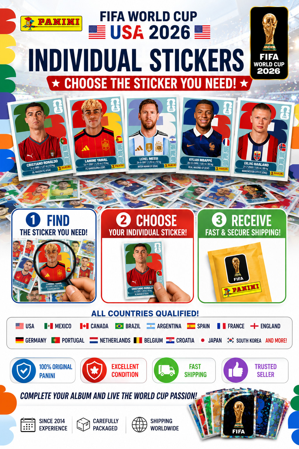 2026 Panini FIFA World Cup Stickers US Edition #ARG-#PAN – Pick Your Stickers