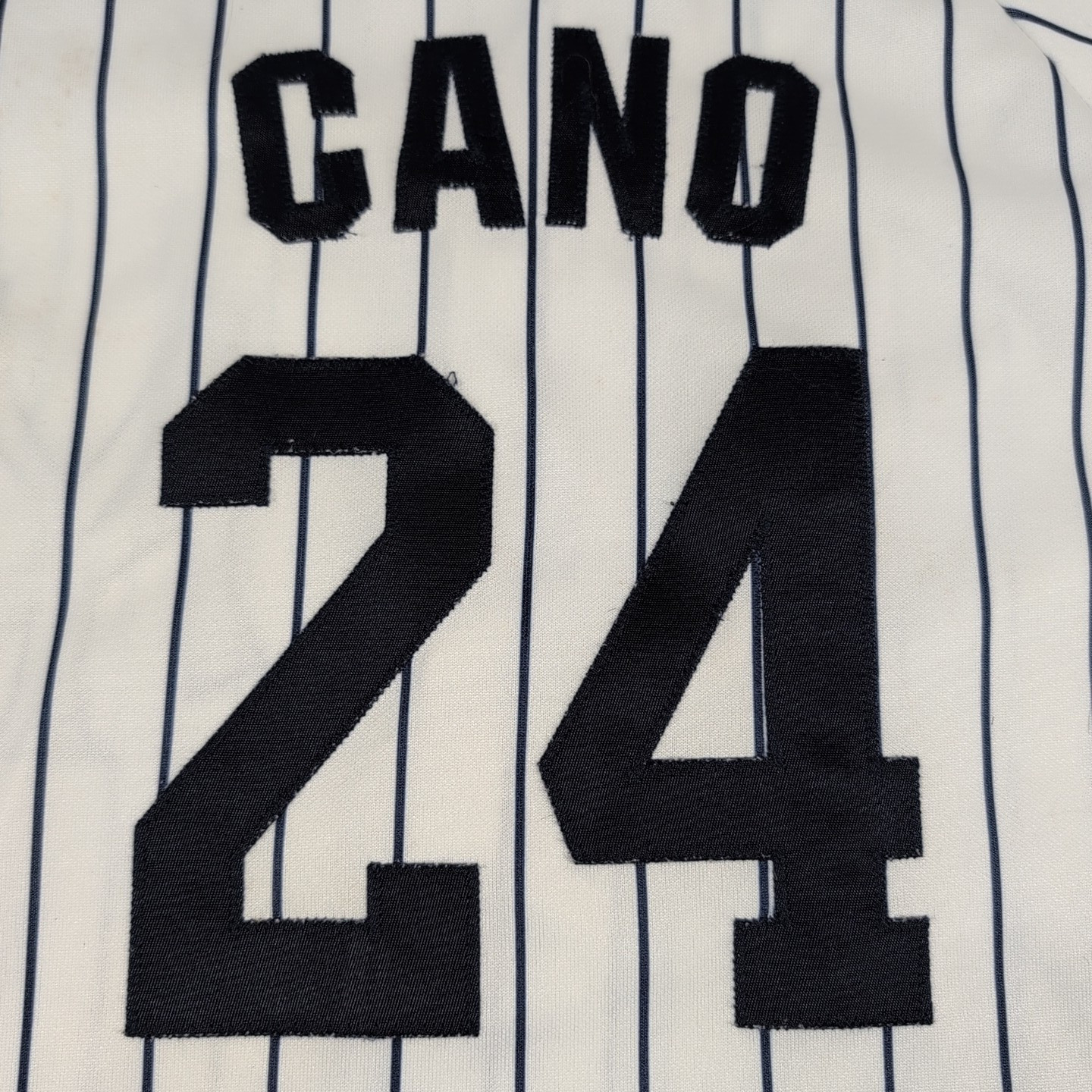 VTG Majestic New York Yankees Robinson Cano Jersey Youth XL White Pinstripe