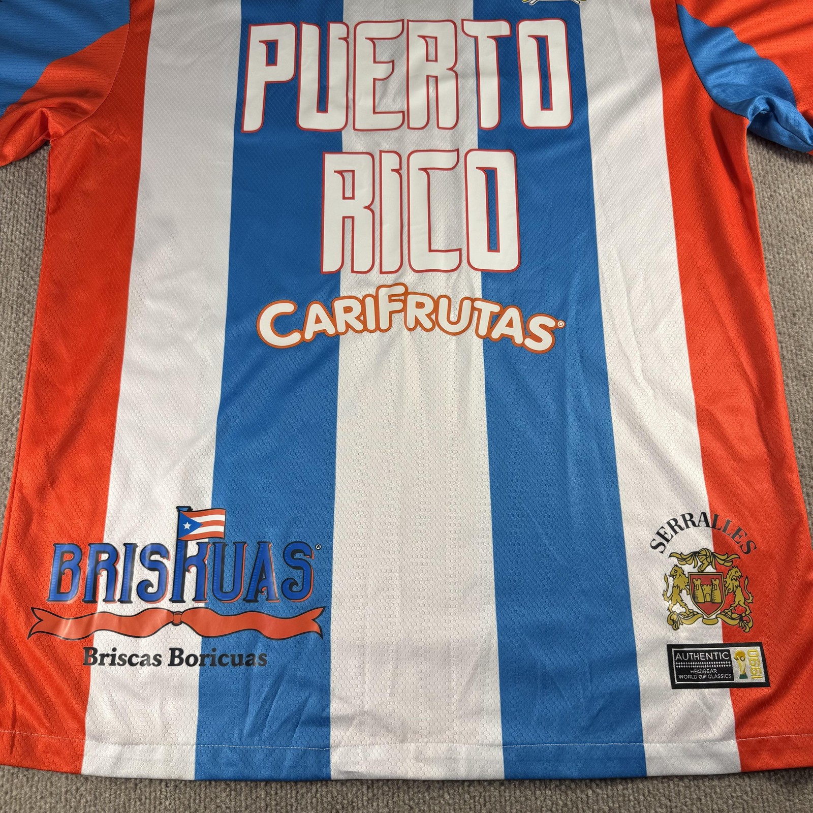 Puerto Rico Jersey Shirt Mens XL Multi-Color Soccer Headgear Classics Striped 19