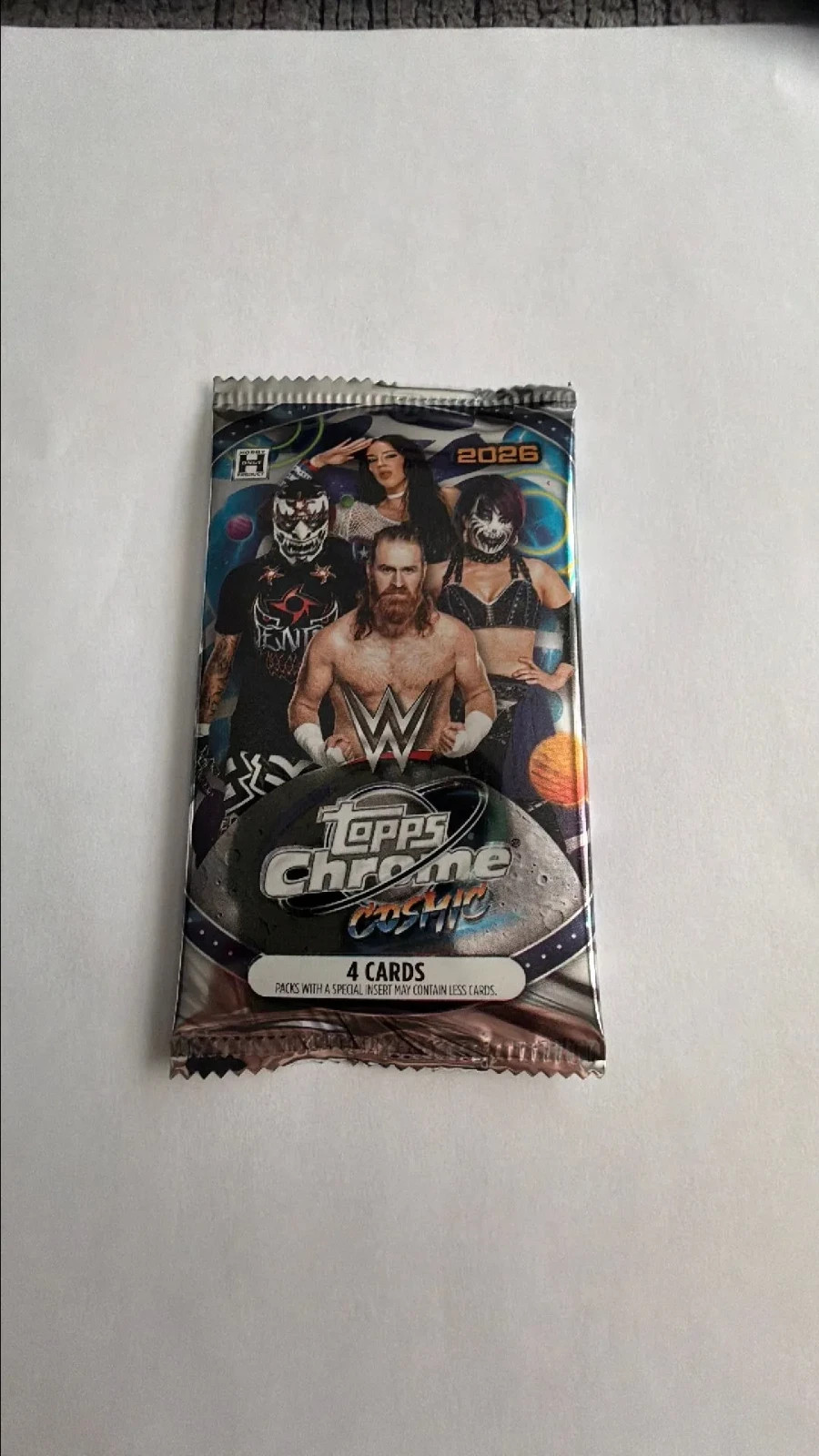 1x 2026 Topps Chrome Cosmic WWE Hobby Pack – 4 Cards