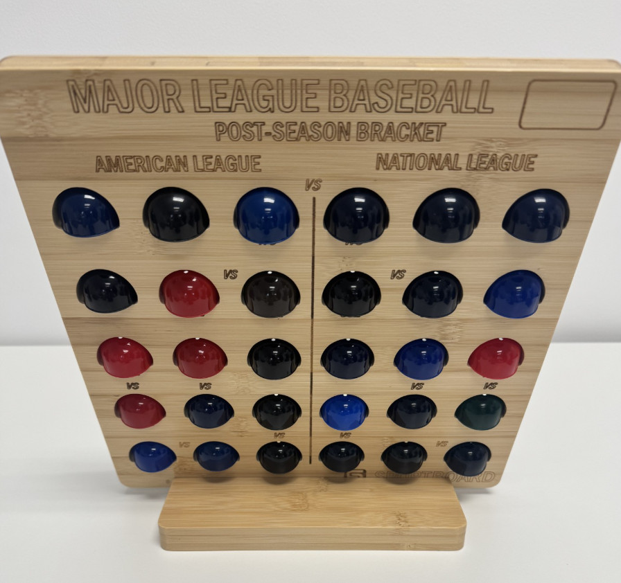MLB Mini Helmet Display Board — All 30 Teams | Bamboo | Rawlings Helmets Include