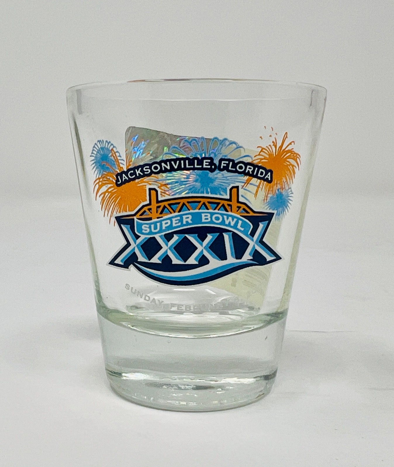 SUPER BOWL XXXIX PATRIOTS vs EAGLES NFL OFFICIAL LICENSED 2oz SHOT GLASS w/ TAGS