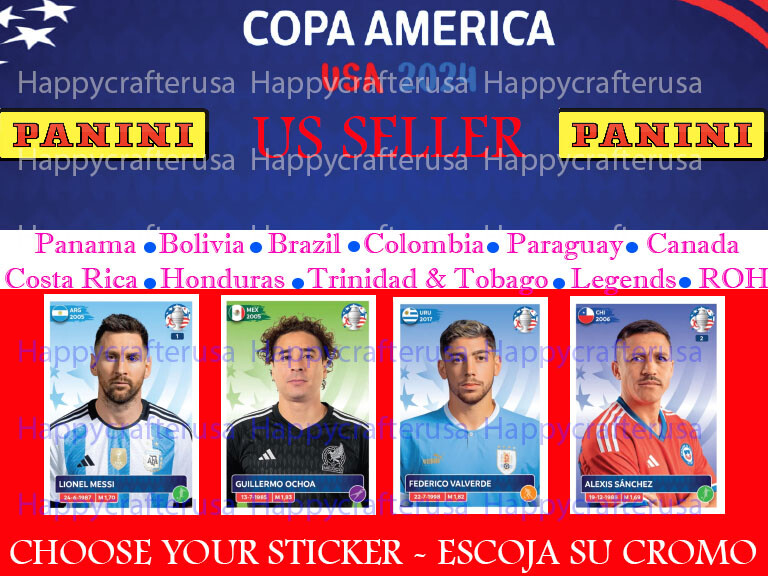 LATAM Version Panini Copa America 2024 – Stickers #PAN1 – #ROH2 ** YOU PICK**