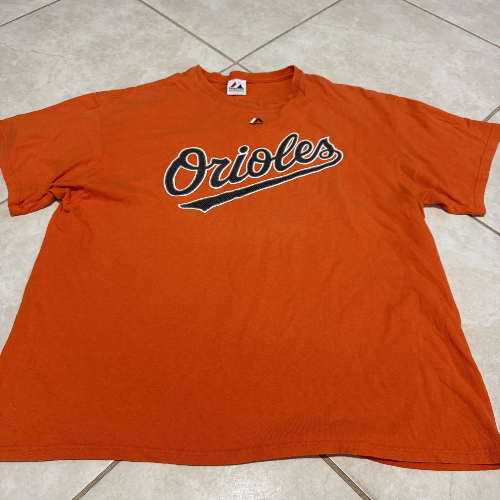 Baltimore Orioles Shirt Mens Orange MLB Baseball Machado 13 Player Script Tee
