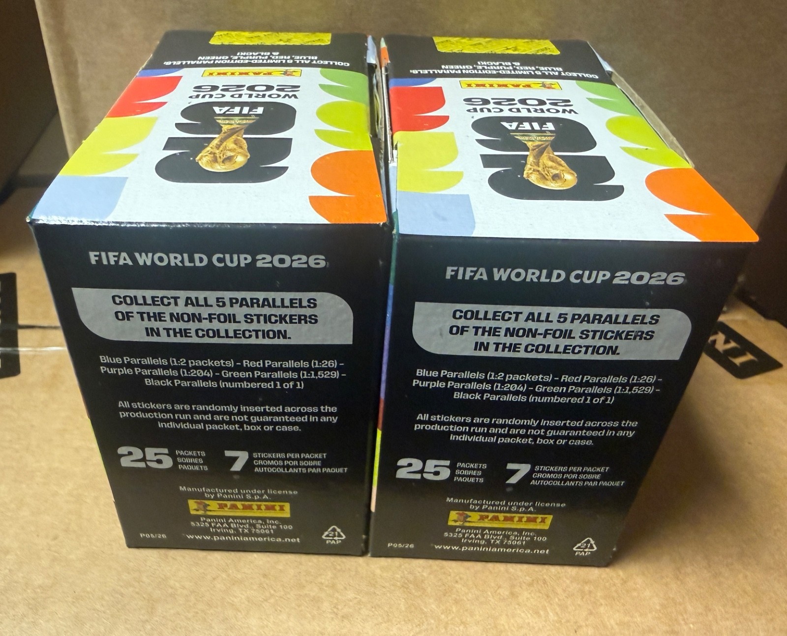 Panini FIFA World Cup 2026 25 PACK STICKER BOX Sealed US Edition TWO BOX LOT