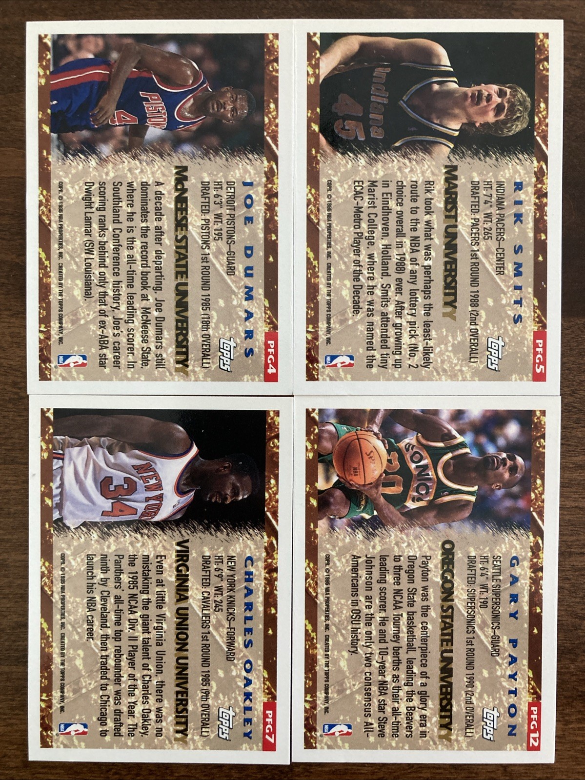 1995-1996 Topps Basketball – PAN FOR GOLD – Lot of 4 Different Cards -See Photos