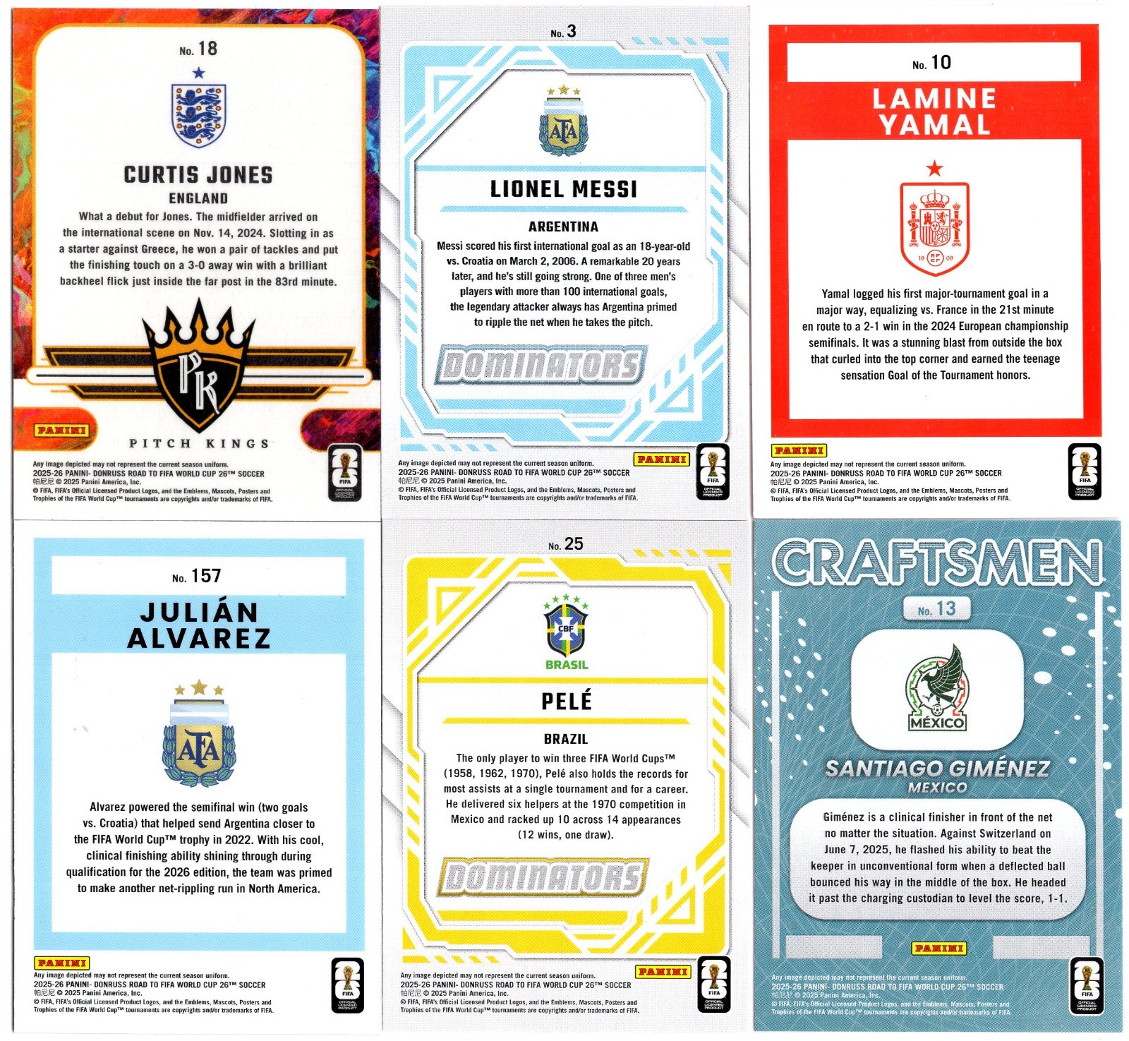 2025-26 Donruss Road to FIFA World Cup Soccer – Base Parallel & Insert – U Pick!