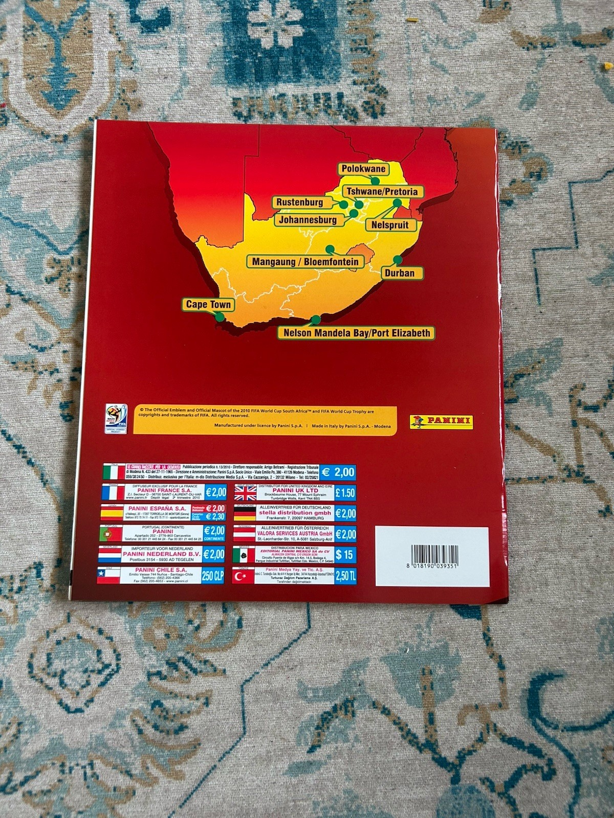 Panini 2010 World Cup South Africa Empty Sticker Album