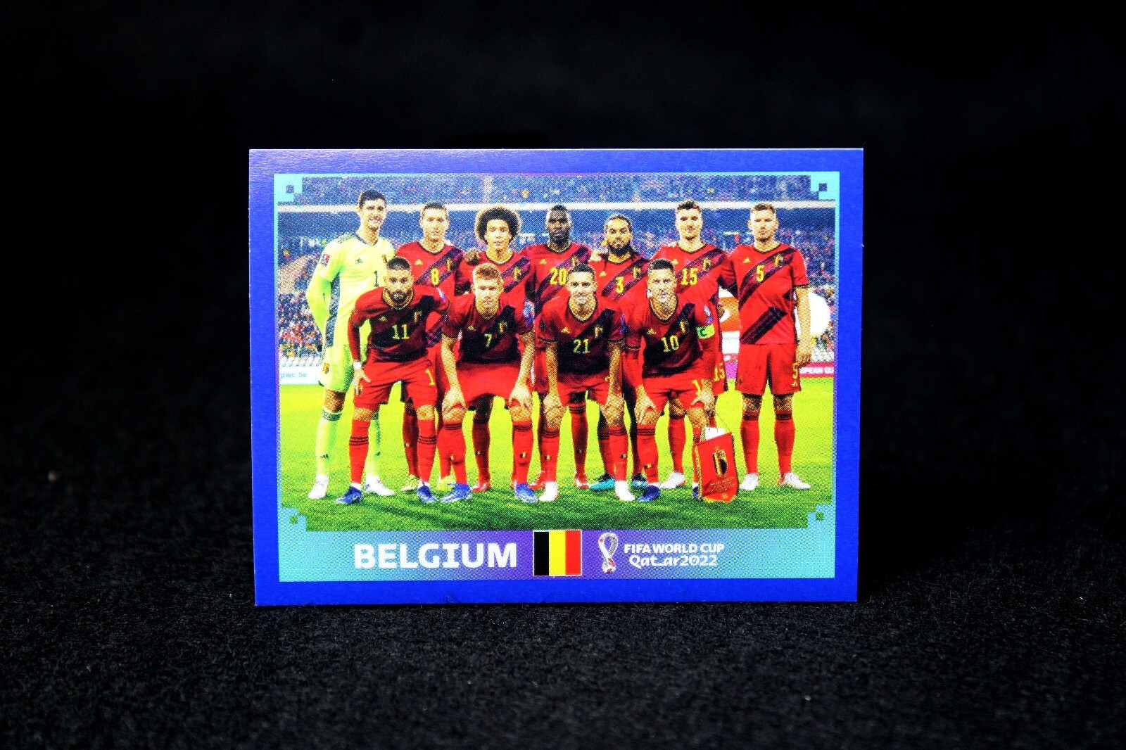 2022 Panini Qatar World Cup Sticker BLUE Parallel Border BEL 1 BELGIUM TEAM