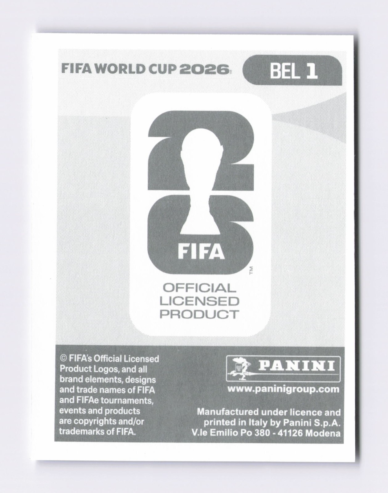 2026 Panini FIFA World Cup Sticker Collection #BEL1 Team Logo Belgium Foil