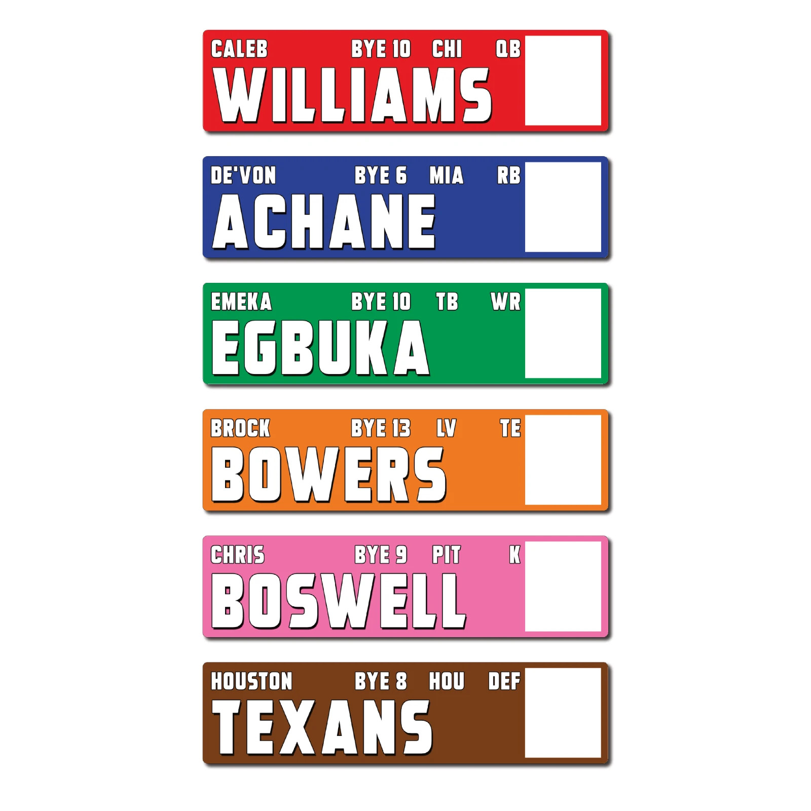 Fantasy Football AUCTION Draft Board Kit – NEW for 2026 – Stickers & Board