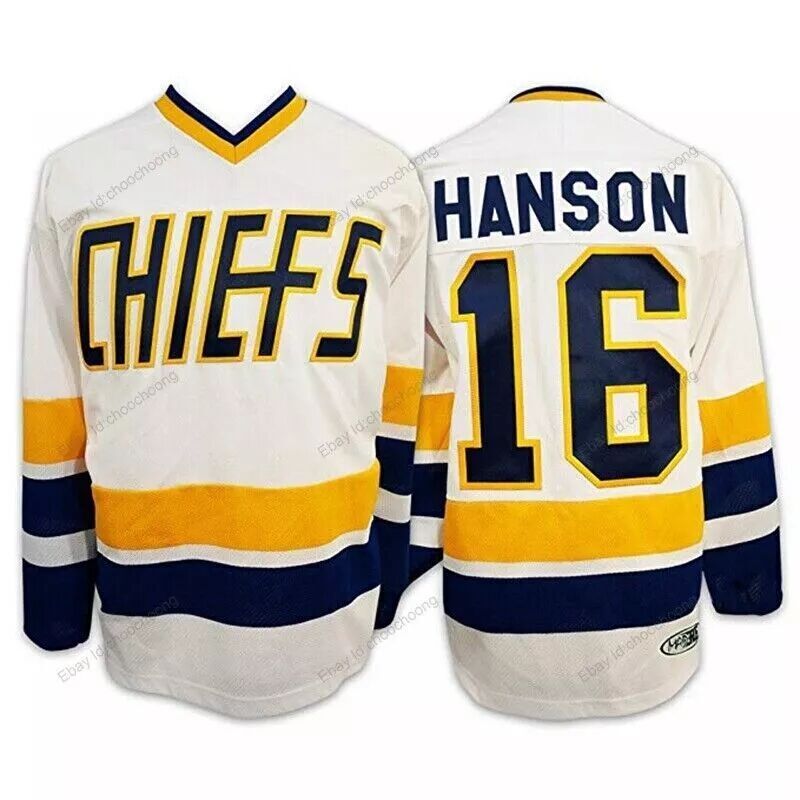 Reggie Hanson Brothers #16 #17 #18 Charlestown Chiefs Hockey Jersey Youth/Men