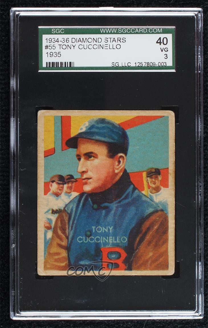 1934-36 National Chicle Diamond Stars R327 Tony Cuccinello #55 SGC 40 0q4x