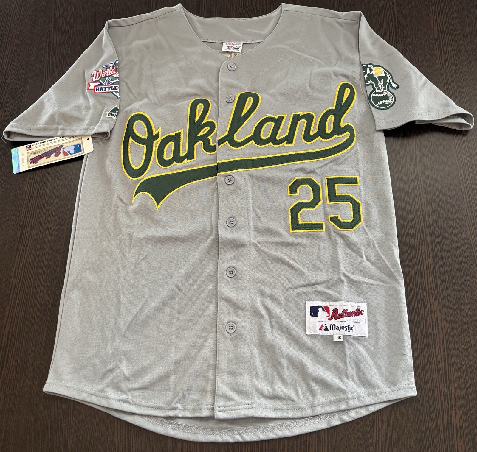 Mark McGwire Oakland Athletics 1989 World Series Men’s Jersey! Ships Same Day!