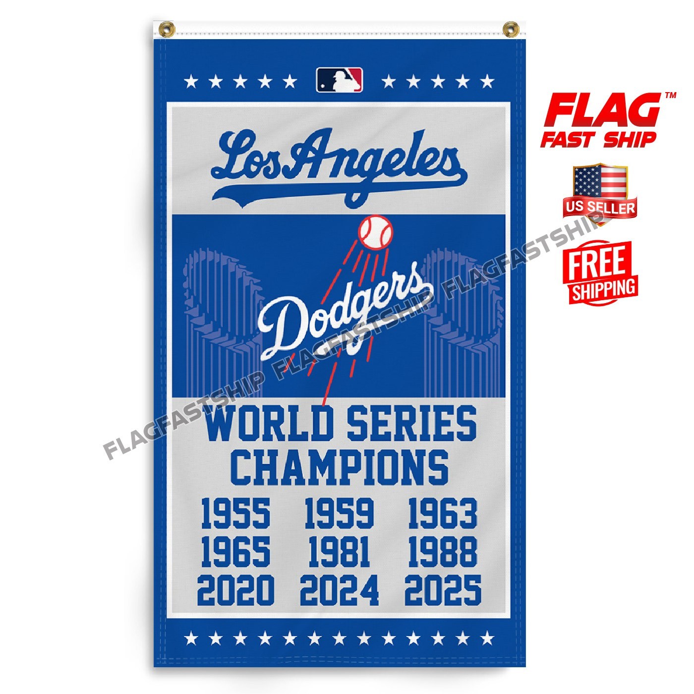 Los Angeles Dodgers Premium 3×5 ft Flag LA MLB Baseball World Series Banner
