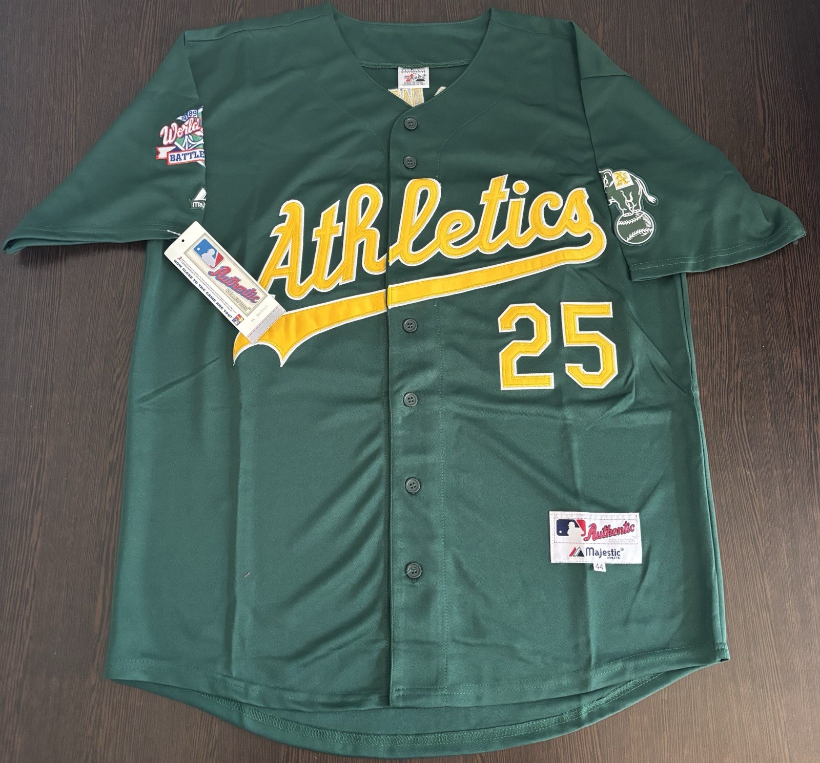 Mark McGwire Oakland Athletics 1989 World Series Men’s Jersey! Ships Same Day!