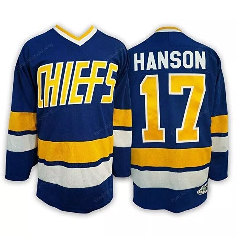 Reggie Hanson Brothers #16 #17 #18 Charlestown Chiefs Hockey Jersey Youth/Men