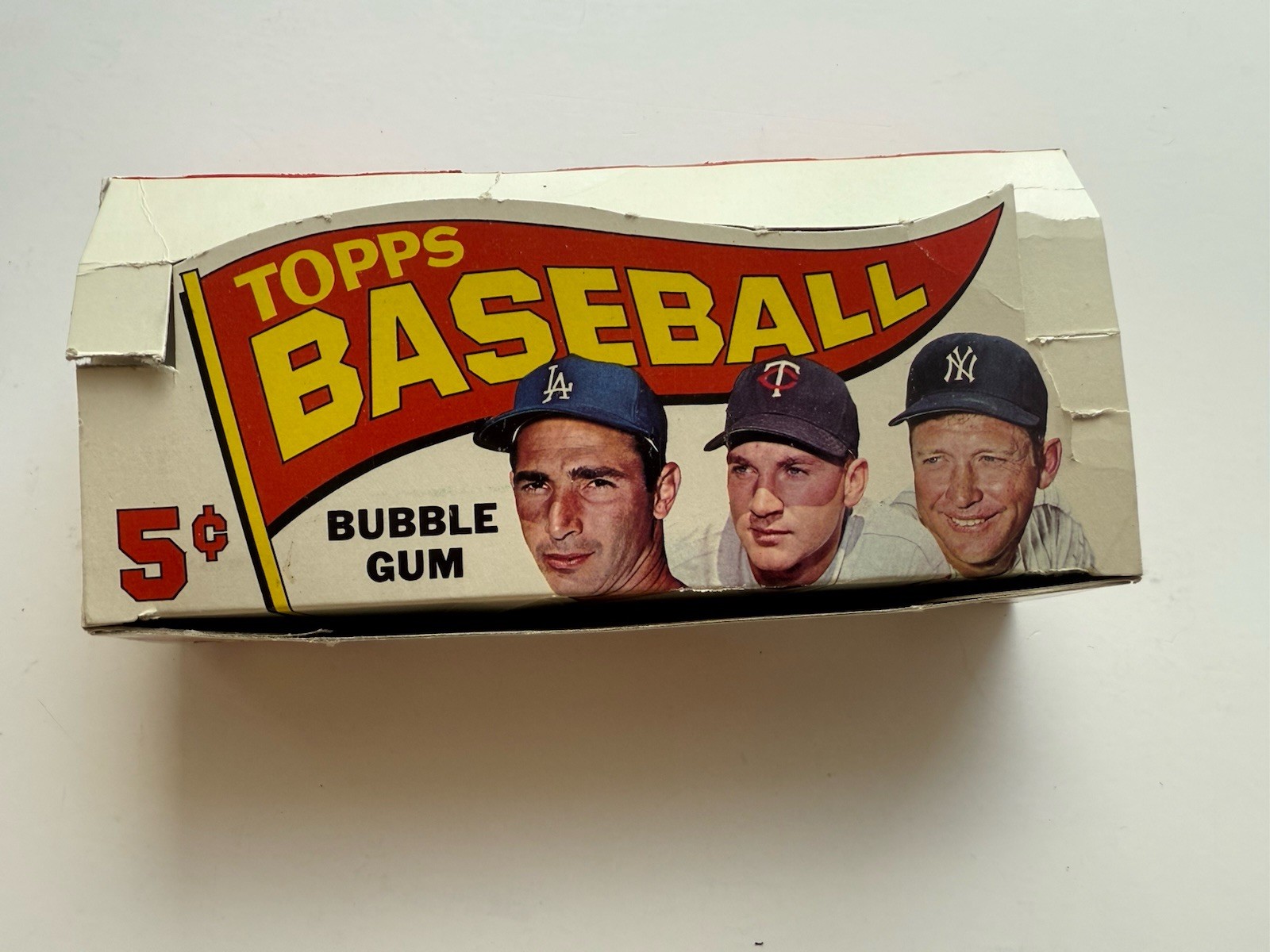 1965 Tops Baseball Original 5c Wax Pack Empty Box EX